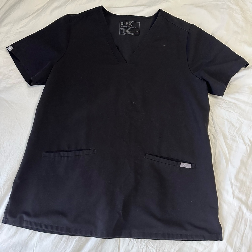 Figs Women's Black Short Sleeve Top